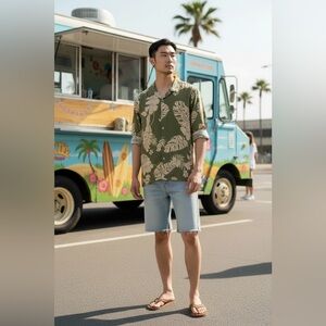 Eimeo Tahitian Shirt – XL – Tropical Botanical Print – NWT